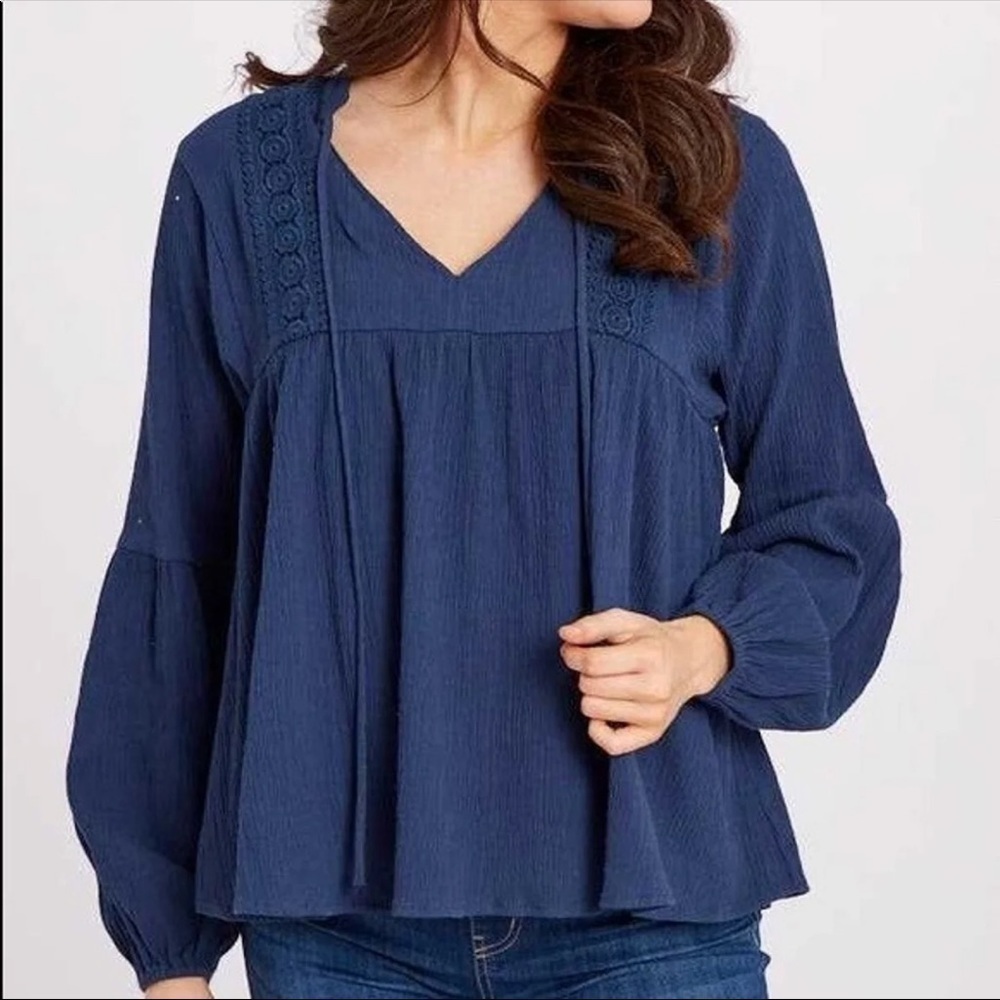NWT Altar’d State Cottage Core Blue Peasant Blouse